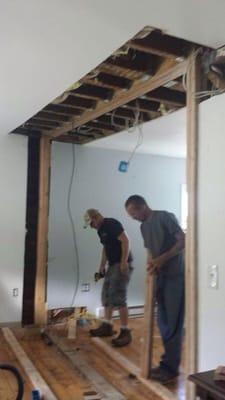 Eliminating a post to have an open floor plan!!!