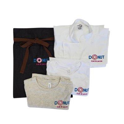 t-shirt & apron set we did for a local donut shop.