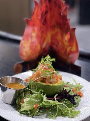 Shrimp stuffed avocado salad