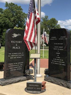 Small veterans Memorial located along 3049 in Belcher. A park is located close by.