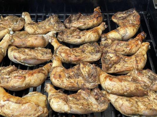 Of course our Jerk Chicken ia done on a grill‼ That's the Jamaican way.