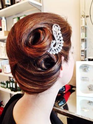 Updo with hair jewlery.