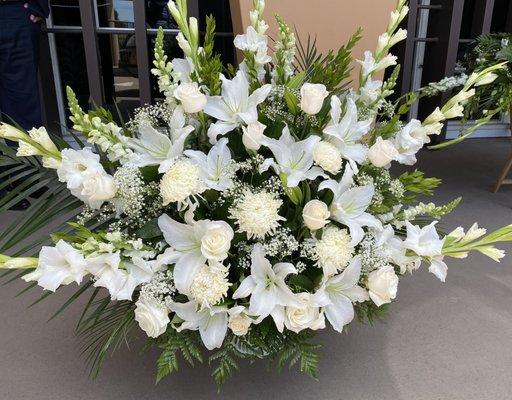 All white arrangement