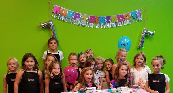 Kids love celebrating their birthday at Creative Me Art Studio.