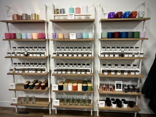 A huge variety of scents and different containers to house your candle... so cool!