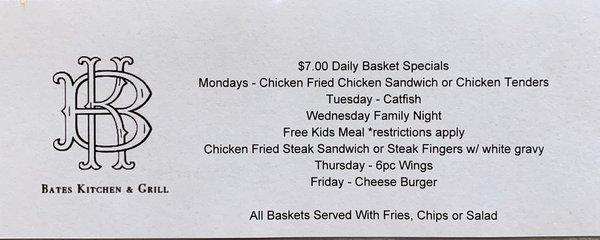 Weekday Specials