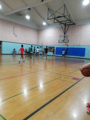 Two basketball courts