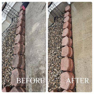 Small brick cleaning before and after