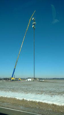 275 ton crane replacing servicing cell phone tower.