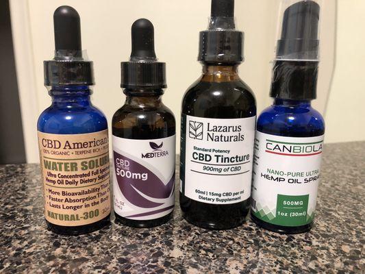 CBD oil tinctures, sprays and now water soluble mix