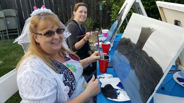 Bachelorette Parties are so much fun with painting and sipping.