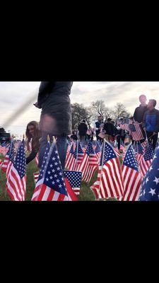 Flags and people