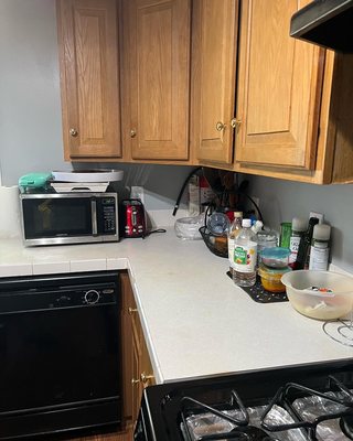 After arranging and cleaning of a kitchen home