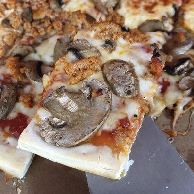 Sausage and mushroom pizza