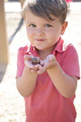 Snail finds outside!