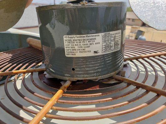 Replacing a condenser fan motor