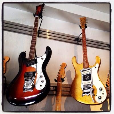 1960's Mosrite and Hallmark guitars.