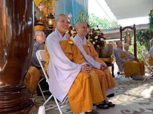 Two Zen Masters of Chan Giac attending Event at Dai Dang Monastery, Bonsall, CA.