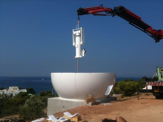 Customer's Radome Being Installed