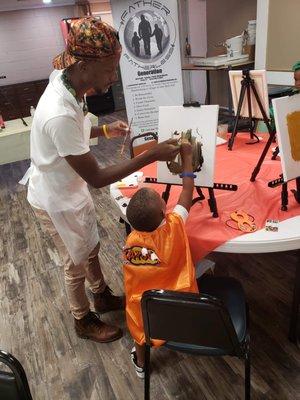 Father to a Fatherless Generation painting class