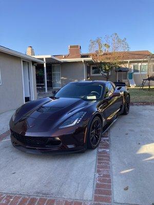 Paint Correction & enhancement for a Corvette Z06. Removed oxidation, fading, scratches & swirls.