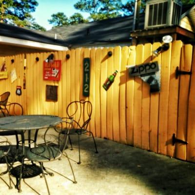 Outdoor eating area at the cove