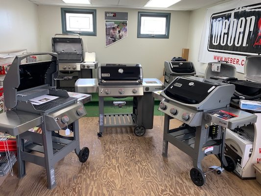 We have an assortment of Weber grills available and free contactless included! Give us a call at 508-672-0242.