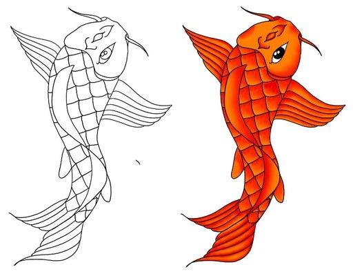 Koi fish tattoo flash