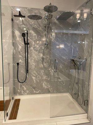 Working shower display in our showroom.