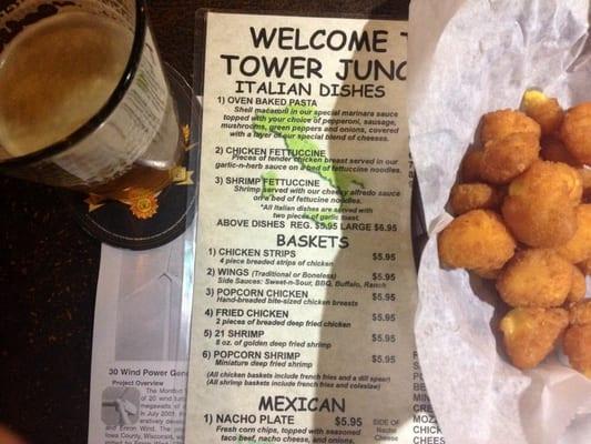 Fried Cheese Curds. New Glarus Spotted Cow.