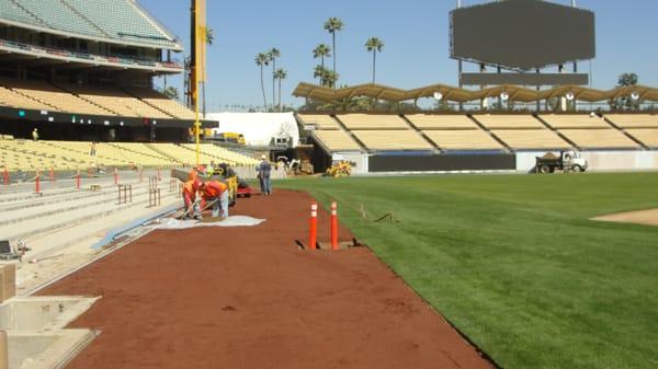 LA Dodgers Pro Gold Organic-Lock Cinder Warning Track Mix, circa 2013