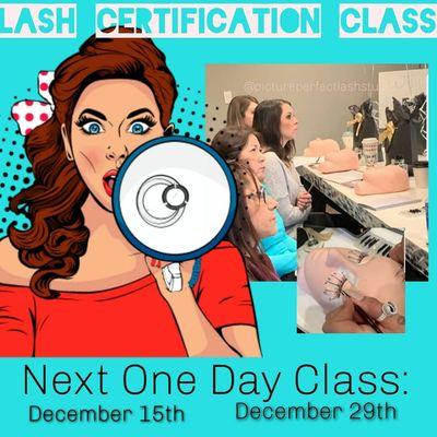 Lash Extension Training Classes available