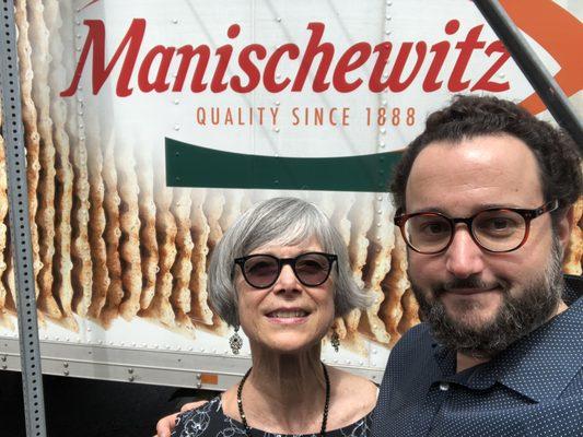 Muriel Dance, ED, with Board member Rabbi Jason Rosner looking forward to eating matzah.