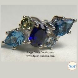 Sapphire earrings with other stones