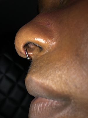 Messed up septum piercing