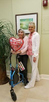 Caregiver Darlene with Dee on Valentine's Day!