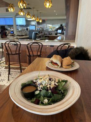 Beet salad, and Chicken Cutlet Sandwich (very yummy!)