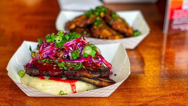 Pork Belly Bao / Thai Corn Fritters