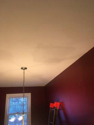 Ceiling repair complete- prior to painting