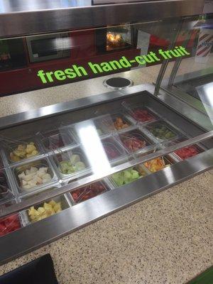 The hand-cut fruit bar is a signature feature, you won't get this at 7-11 or Valero