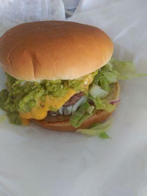 Guacamole cheeseburger