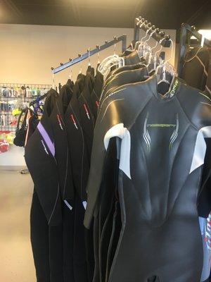 Scuba, canyoneering and triathlon wetsuits available