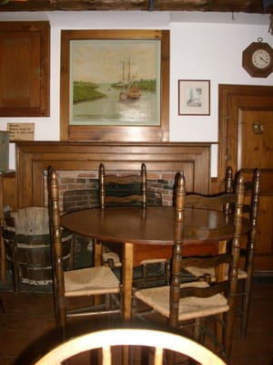 The Game Room with a mural depicting the arrival of the first Blanchard family member on the shores of America