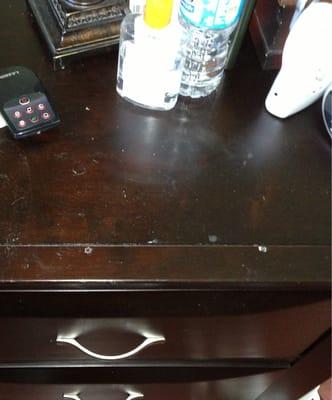 This is a night stand after the cleaning service.