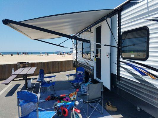 Camping at Dockweiler State Beach, CA.