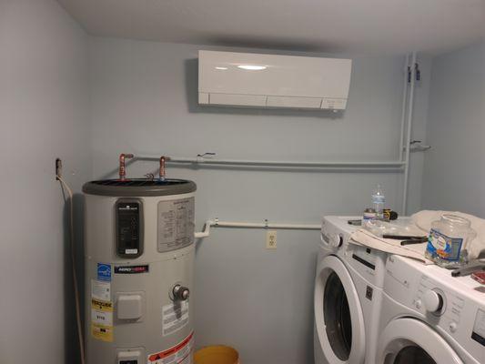 Bradford White Hybrid water heater and Mitsubishi AC/heatpump