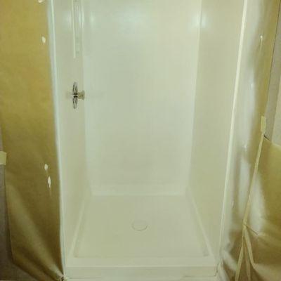 Stand up shower resurfacing