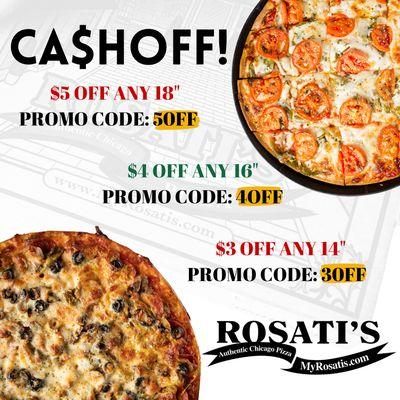 Enjoy more pizza for less! Call us 407-663-5300 or order online www.myrosatis.com/winterpark