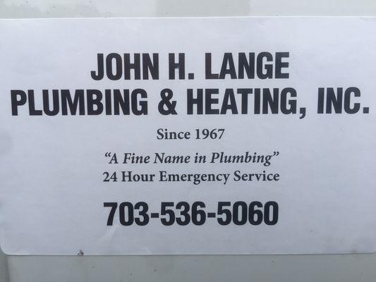 John H Lange Plumbing and Heating