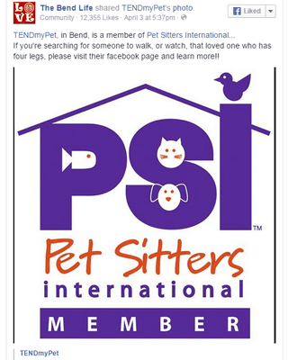 TENDmyPet is a member of Pet Sitters International and Professional United Pet Sitters.